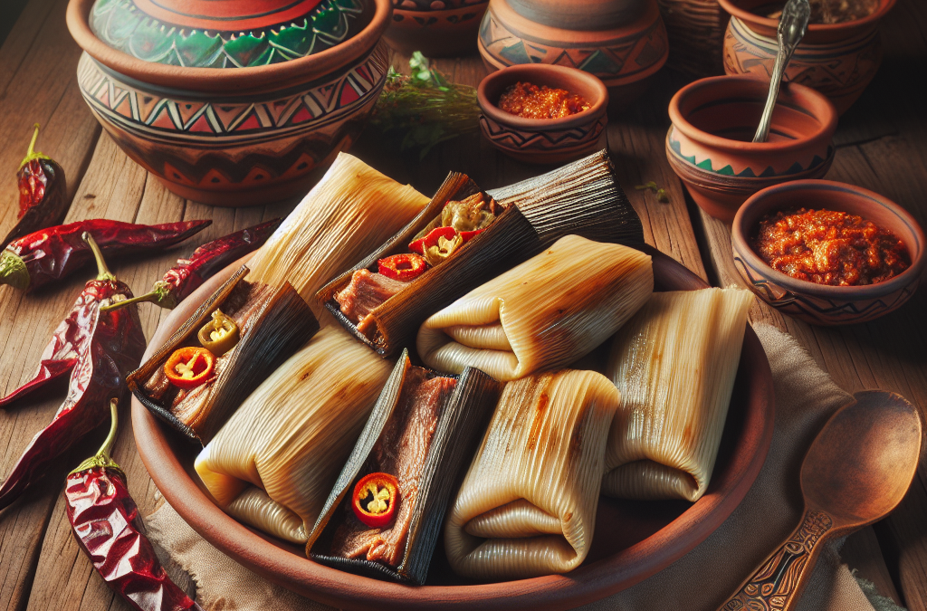 Tamales de costilla con chile pasilla