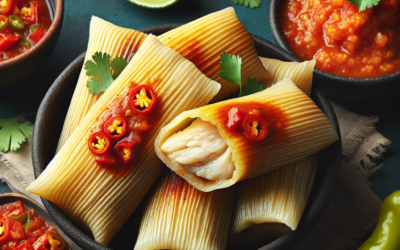 Tamales de pescado con salsa de habanero