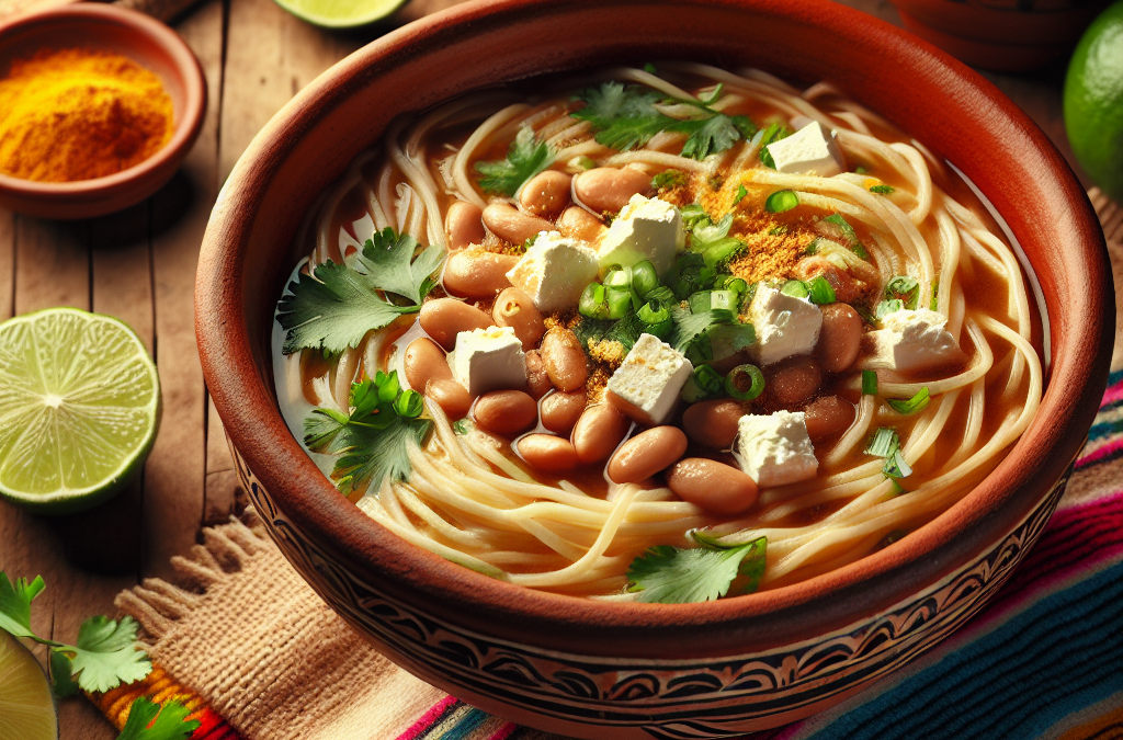 Fideo con caldo de frijol y queso fresco