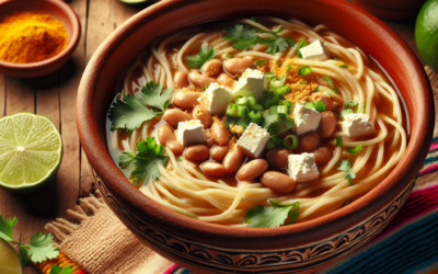 Fideo con caldo de frijol y queso fresco