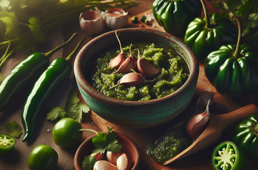 Salsa verde cocida con chile serrano