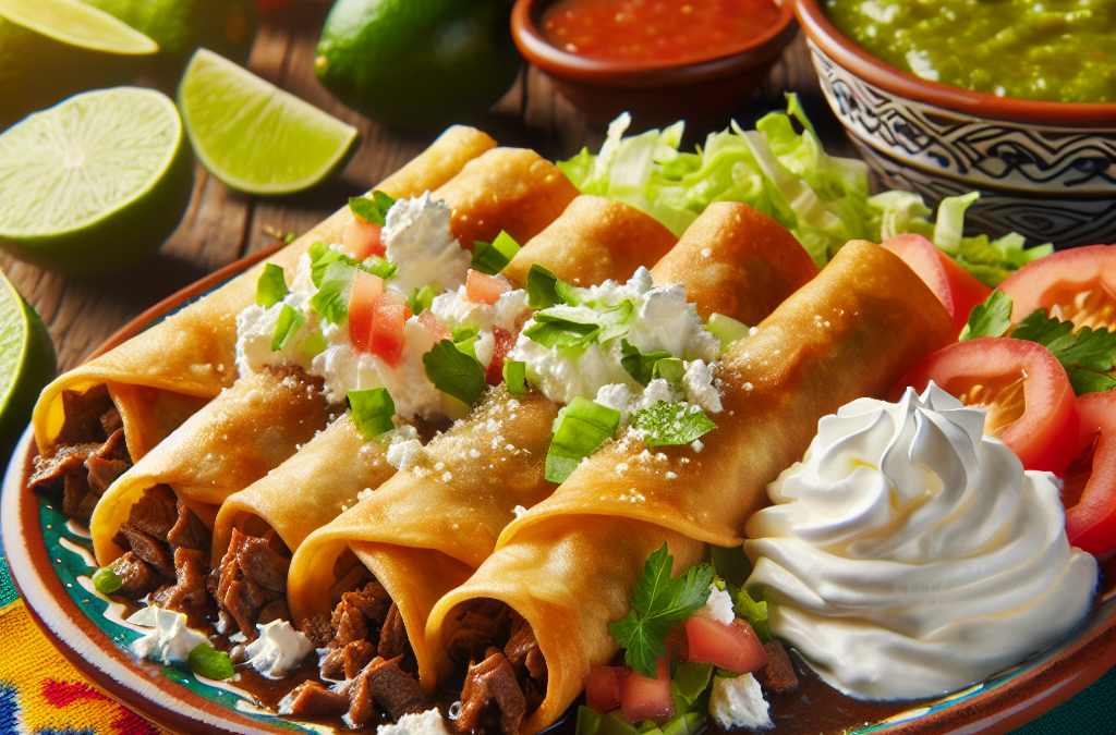 Flautas de Carne de Res: Crujientes y Deliciosas