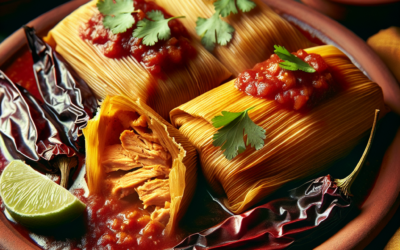 Tamales de pollo en salsa de chipotle